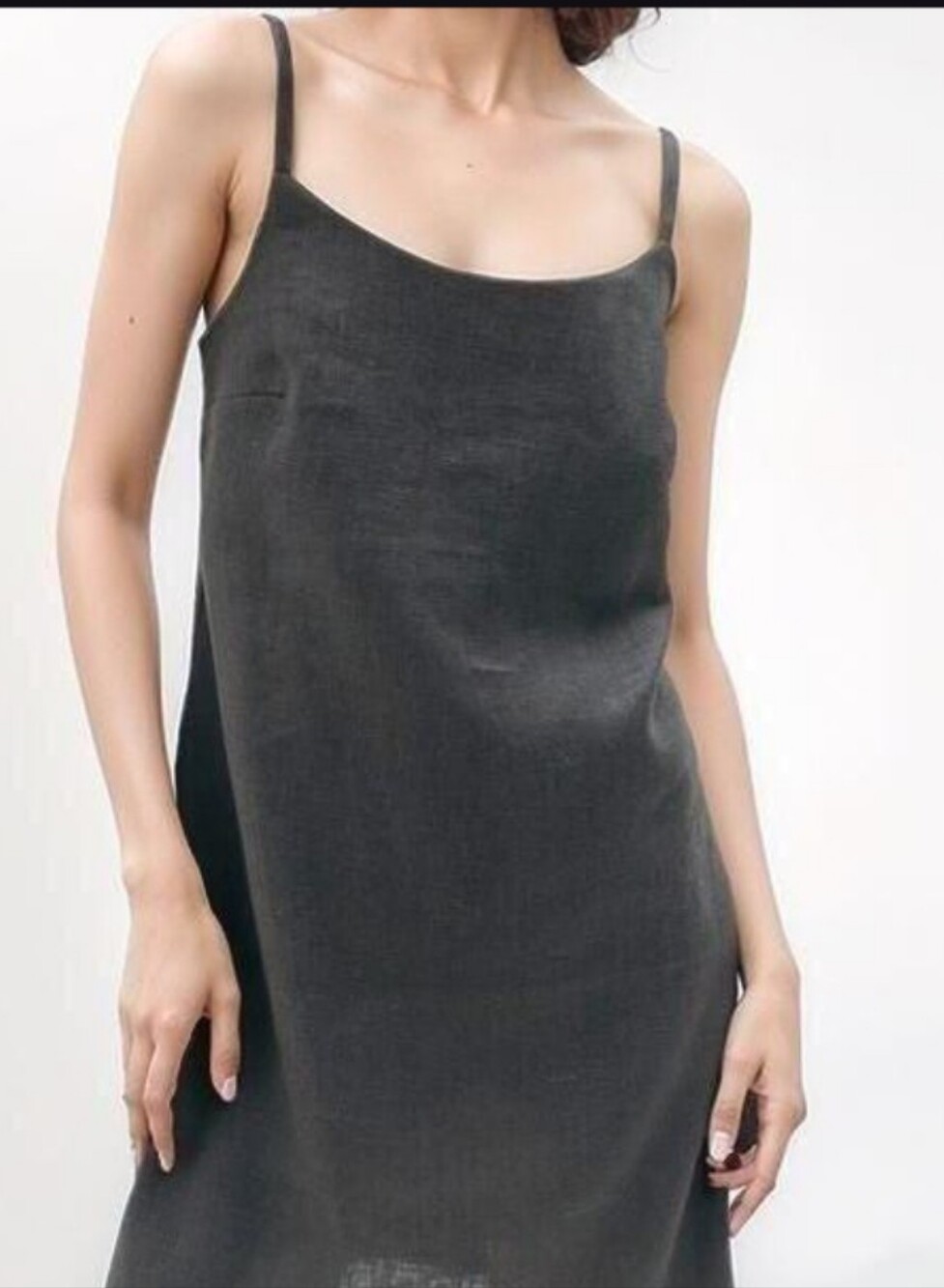 Kendall & Kylie Olive Green Strappy Slip Linen Fully Lined Mini Dress. NWOT Sz M